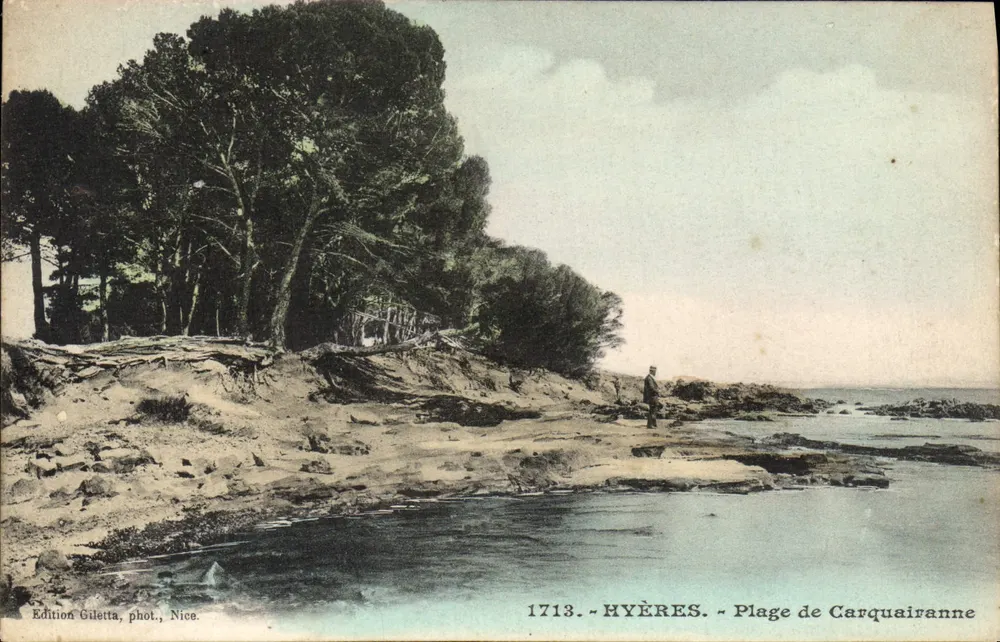 Hyères - Praia de Carquairanne — Édition Giletta, fot. Nîces, n° 1713 - Frente