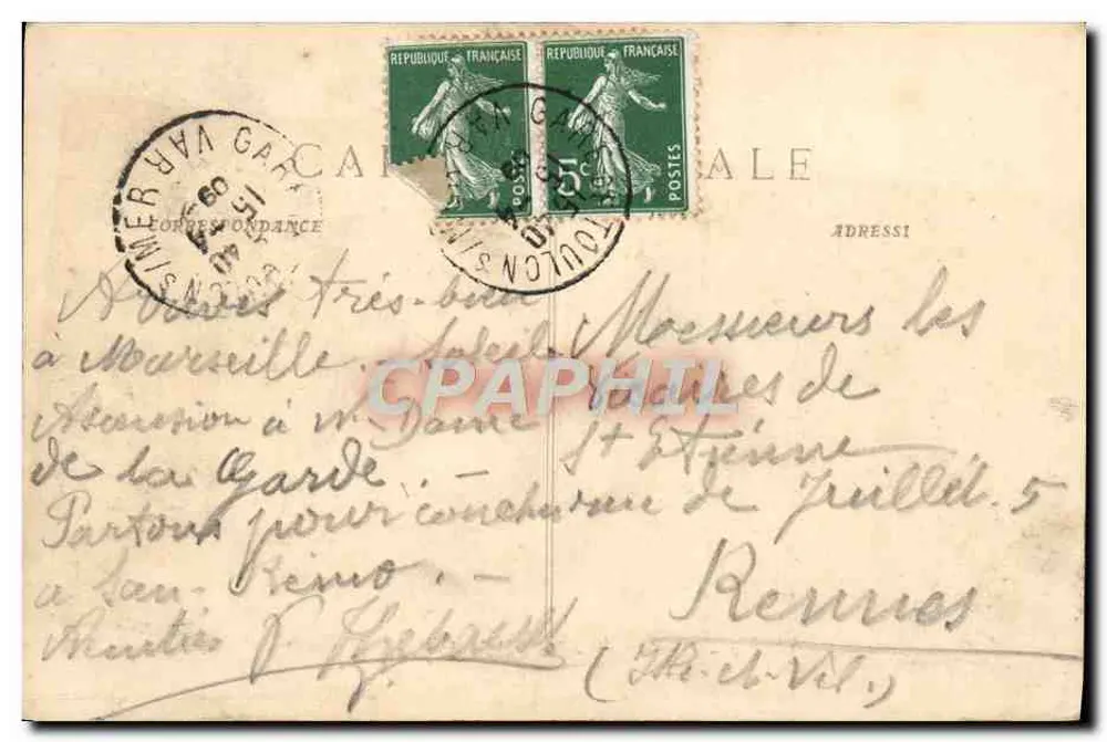 Marselha - O Palácio de Justiça — editor desconhecido, n° 4 - Verso