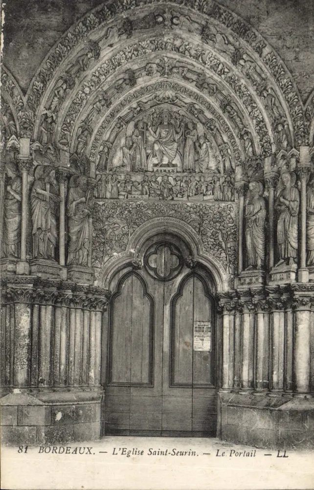 Bordeaux — Die Kirche Saint-Seurin — Der Portal — LL - Vorderseite