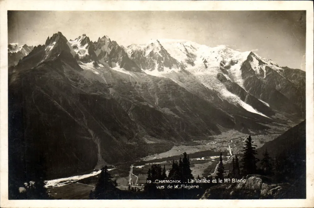 Chamonix — Die Tal- und der Mont-Blanc-Blick von der Flégère — Photo Mort-Blanc Gay COUTTET - Vorderseite