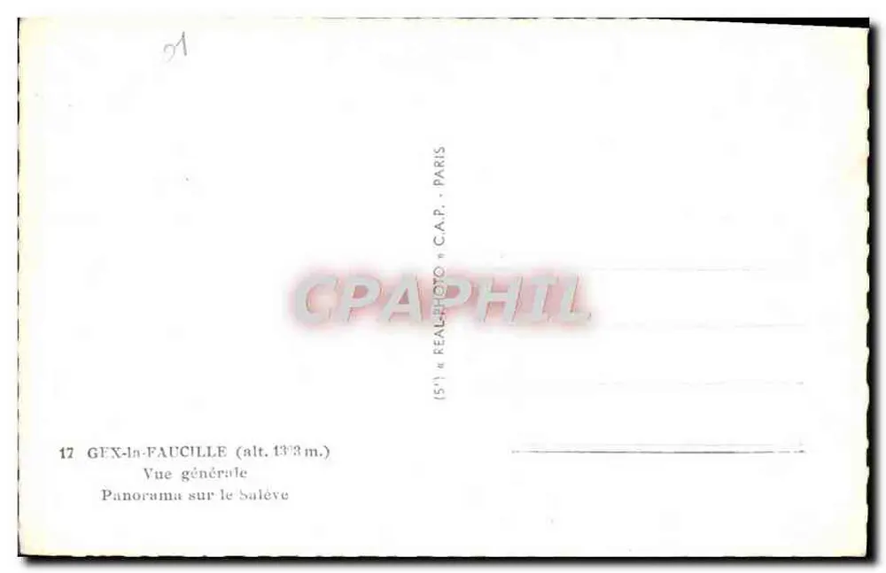 Gex-la-Faucille — Panorama über den Salève — C.A.P. Paris - Rückseite