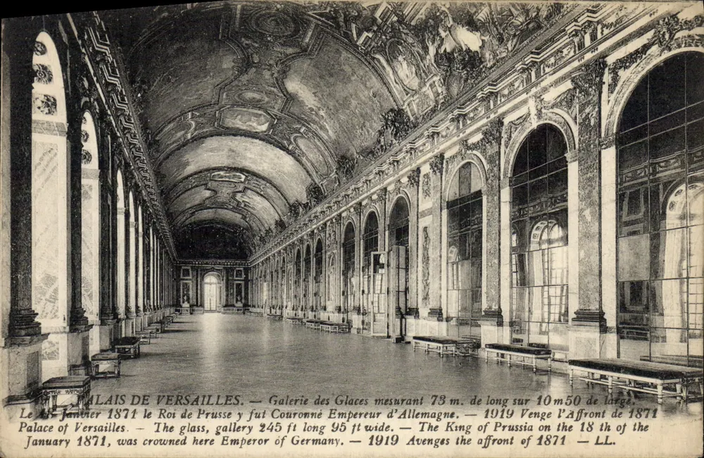 Galerie des Glaces au Palais de Versailles — édition Lévy Frères, Paris - Recto