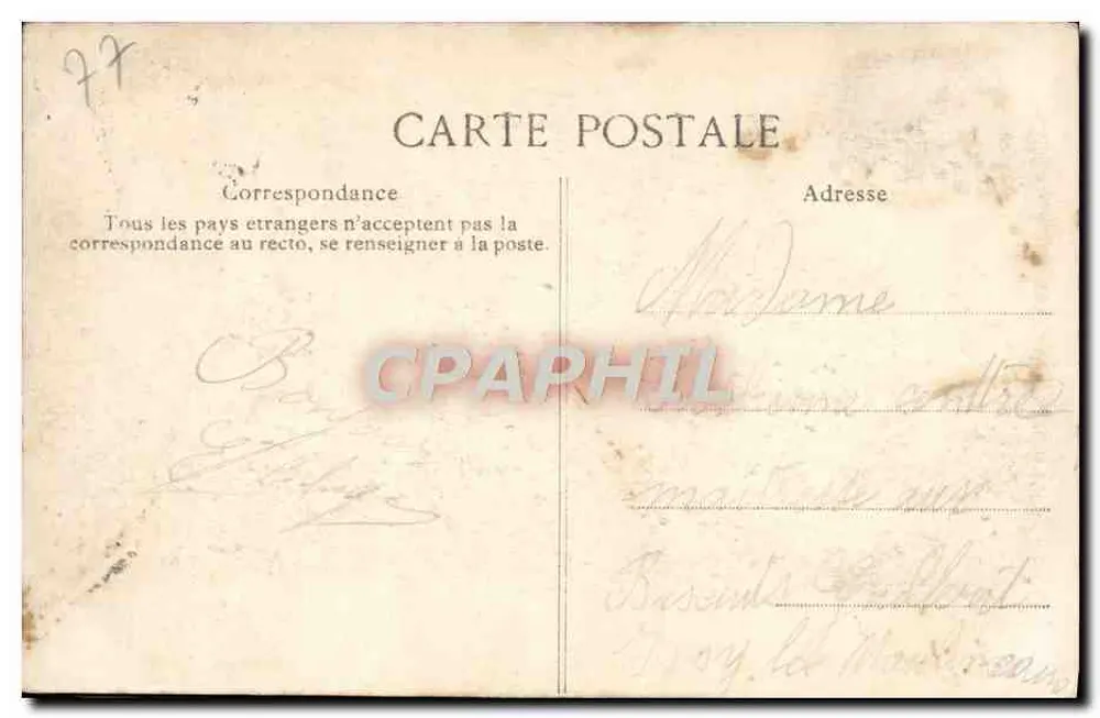 Fontainebleau Forest — Mushroom Rock of Apremont — Publisher A. Sirois, no. 948 - Back