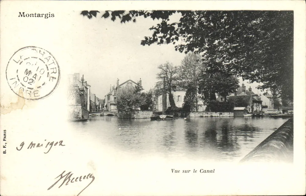 Montargis — Vista sobre o Canal — B. E., Paris - Frente