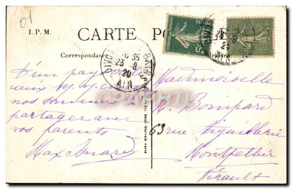 Divonne-les-Bains — Source Ausone — A. Françon, editor - Verso