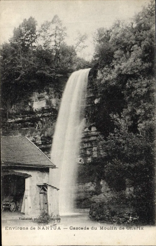 Arredores de NANTUA — Cachoeira do Moulin de Charix — Vialatte, fot. Orbanak - Frente