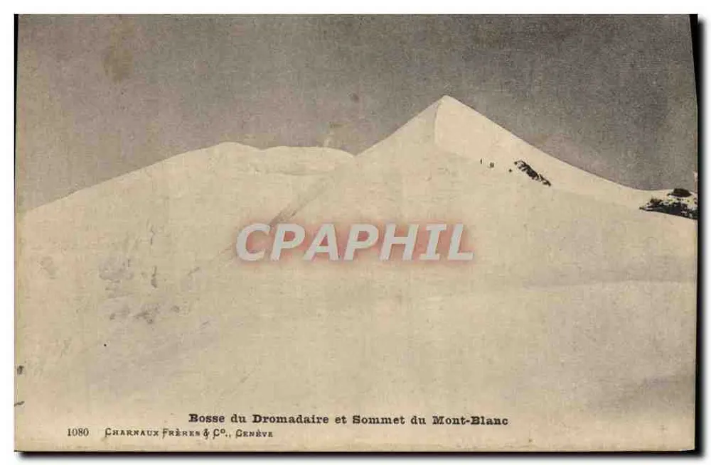 Bosse du Dromadaire et Sommet du Mont-Blanc — Charnaux Frères & Co., Genève, n° 1080 - Recto