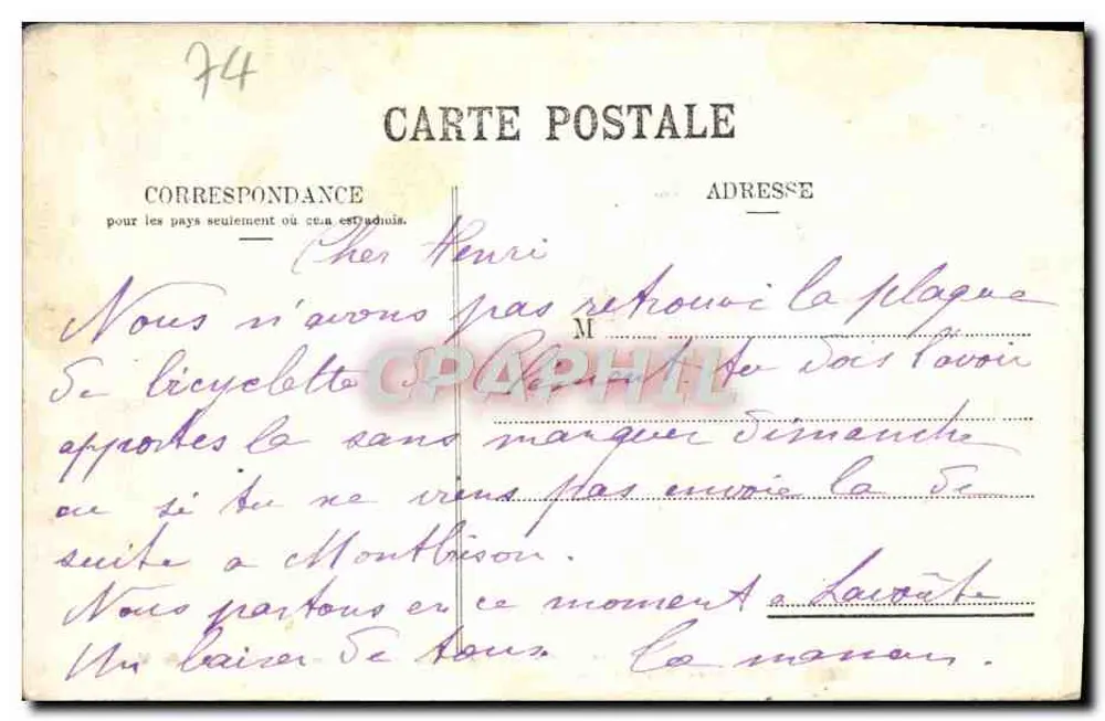 O Mont-Blanc visto dos Grandes Mulets — Jullien frères, Fot. Editores, Genebra — n° 8118 - Verso