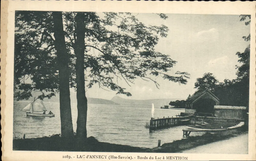 Lago de Annecy (Alta Saboia) — Bordas do lago em Menthon — L. Faures, editor, Annecy - Frente