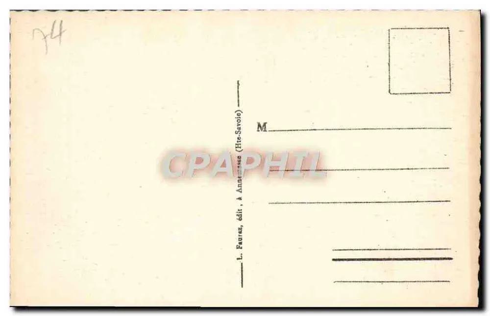 Lago de Annecy (Alta Saboia) — Bordas do lago em Menthon — L. Faures, editor, Annecy - Verso