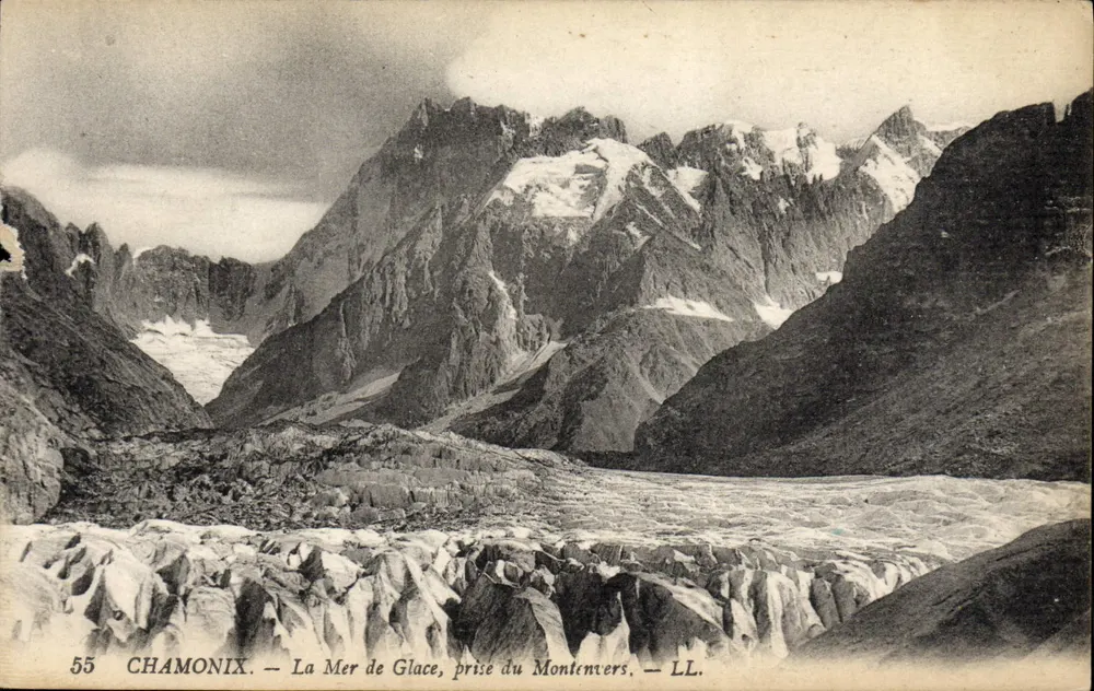Chamonix — La Mer de Glace, vista desde Montenvers — LL. — N° 55 - Anverso