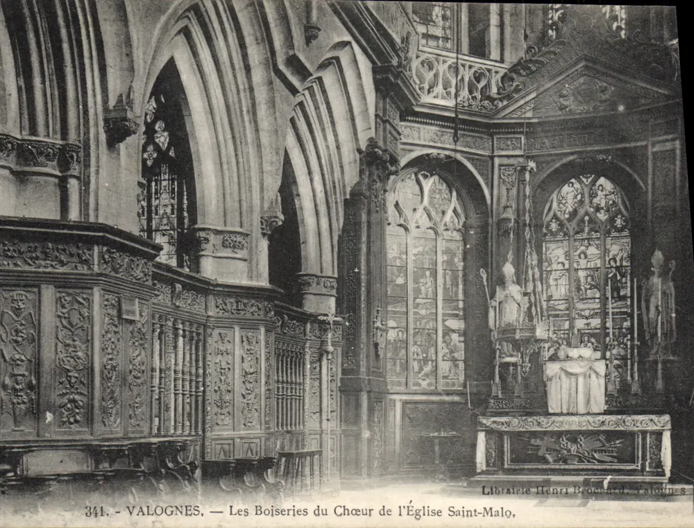 Valognes — Ansicht der Holzschnitzereien des Chors der Kirche Saint-Malo — Librairie Henri Brouhard, Valognes - Vorderseite