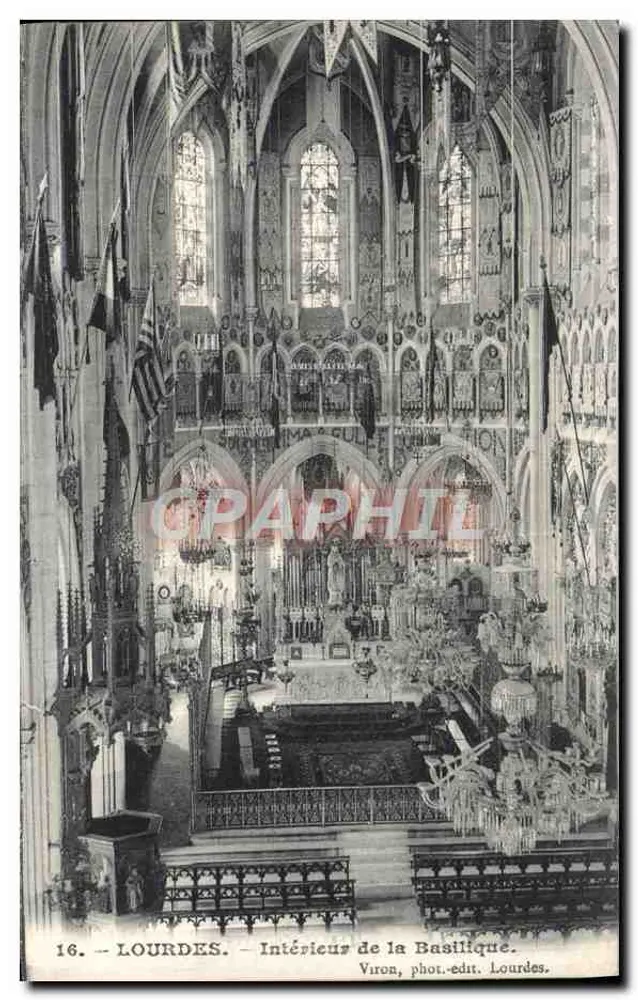Lourdes — Interior da Basílica — Viron, fot.-edit. Lourdes, n°16 - Frente
