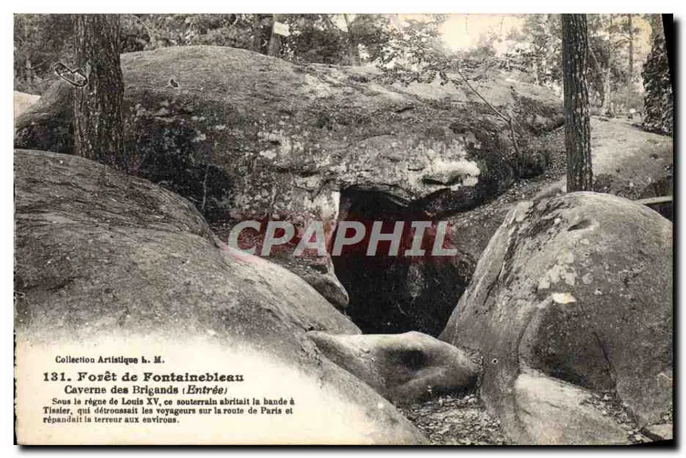 Forêt de Fontainebleau — Cavernes des Brigands (Entrée) — Collection Artistique h. M., n°131 - Recto