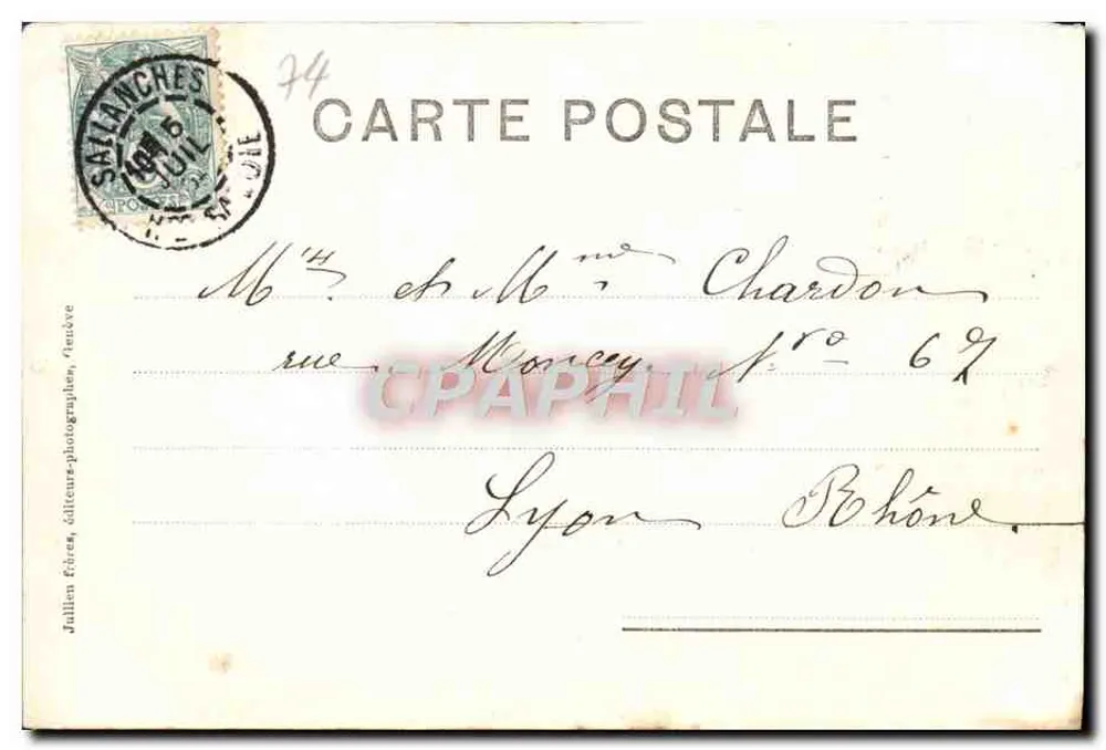 Chamonix — Cadeia das Aiguilles — J.J. 2234 - Verso