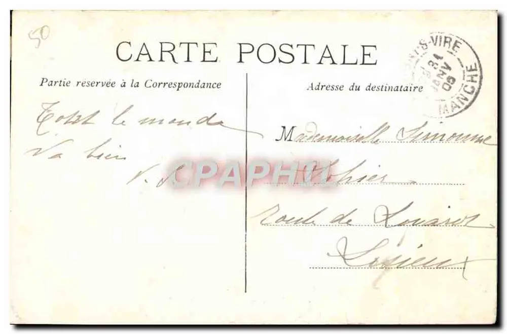 Torigni-sur-Vire — Onder de esdoorns — Cliché Lemaréchal, foto St-Lô - Achterkant