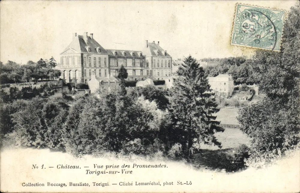 Schloss — Ansicht vom Promenaden — Sammlung Boccage, Buraliste, Torigni-sur-Vire, Fotografie Lemaréchal, St-Lô - Vorderseite