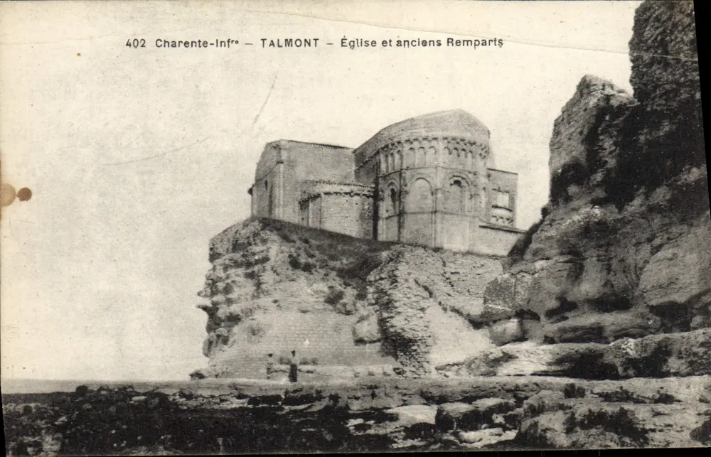 Talmont-sur-Gironde — Kirche und alte Mauern — F. Braun, phot.éd., Royan (Charente-Inférieure) - Vorderseite