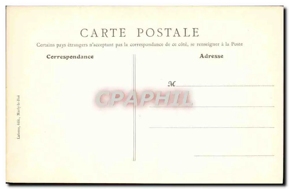 Schloss Marly-le-Roy — Rekonstruktion von A°e Guillaumot père — Latonce, Verlag, Marly-le-Roi - Rückseite