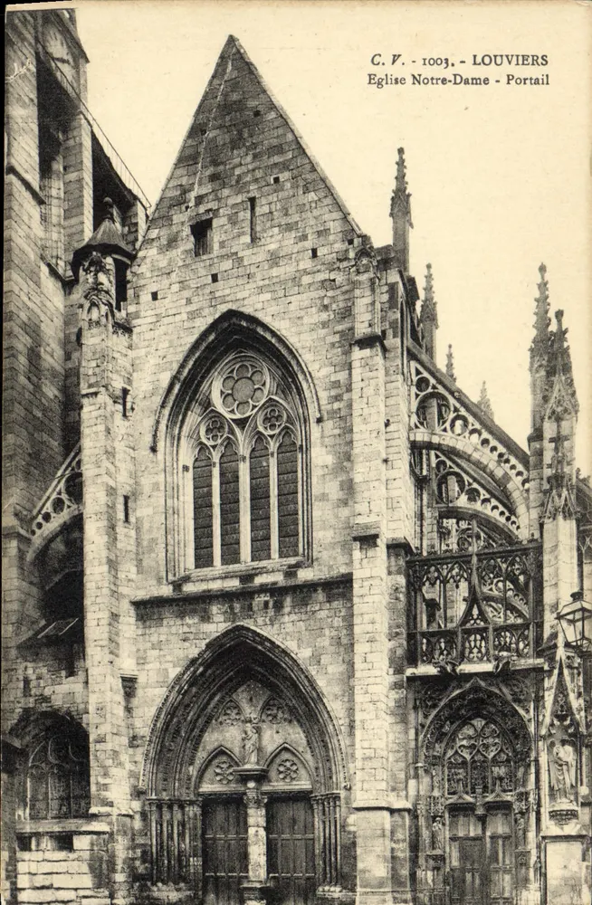 Kirche Notre-Dame - Portal — Louviers — Antike Ansichtskarte - 1003 - Vorderseite