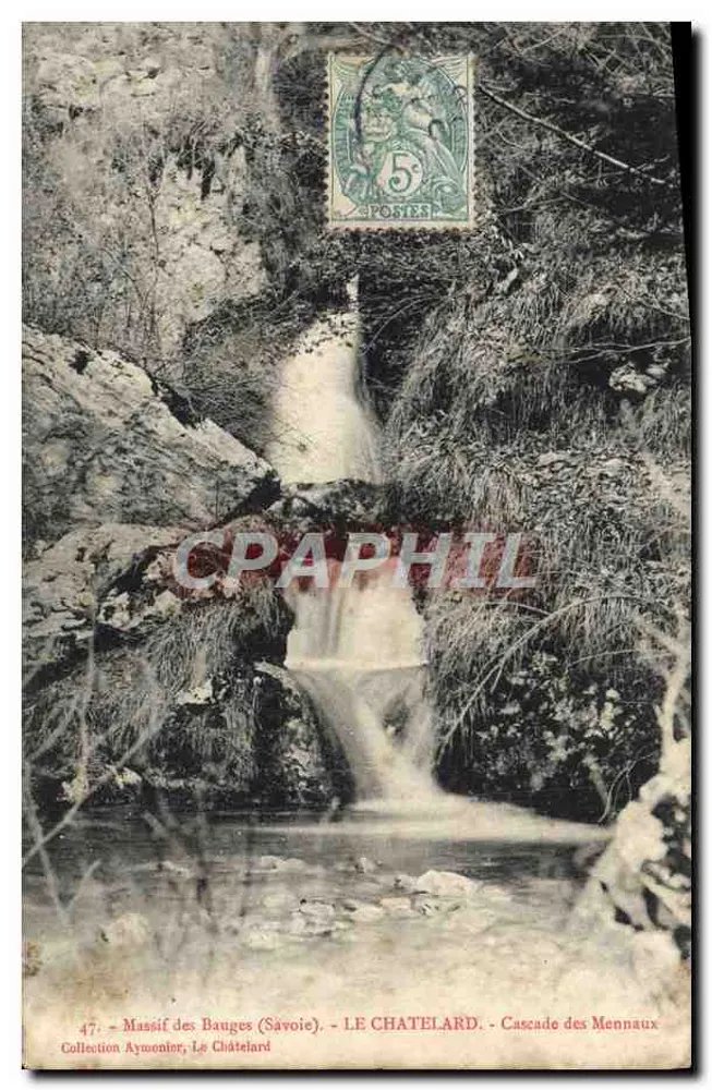 Cachoeira dos Mennaux — Massif dos Bauges (Savoie) — Le Châtelard — Coleção Aymonnier - Frente