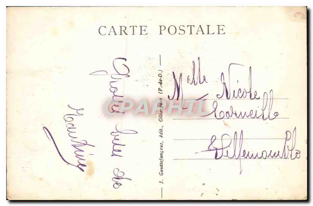 A Auvergne — A Bourrée da Auvergne — J. Gentet, editor (P.-de-O.) n° 1007 - Verso