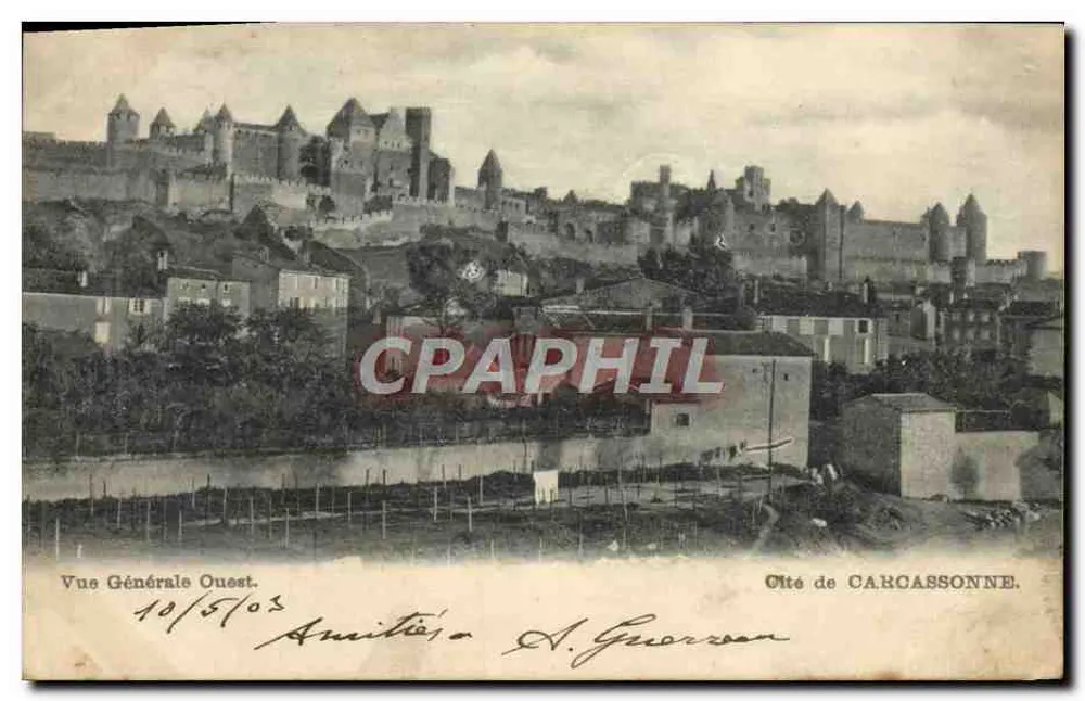 Cidade de Carcassonne — Vista Geral Oeste — A. Georsson - Frente