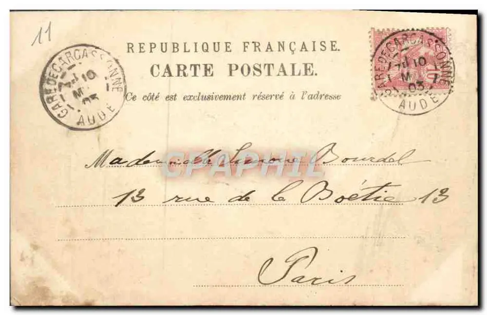 Cidade de Carcassonne — Vista Geral Oeste — A. Georsson - Verso