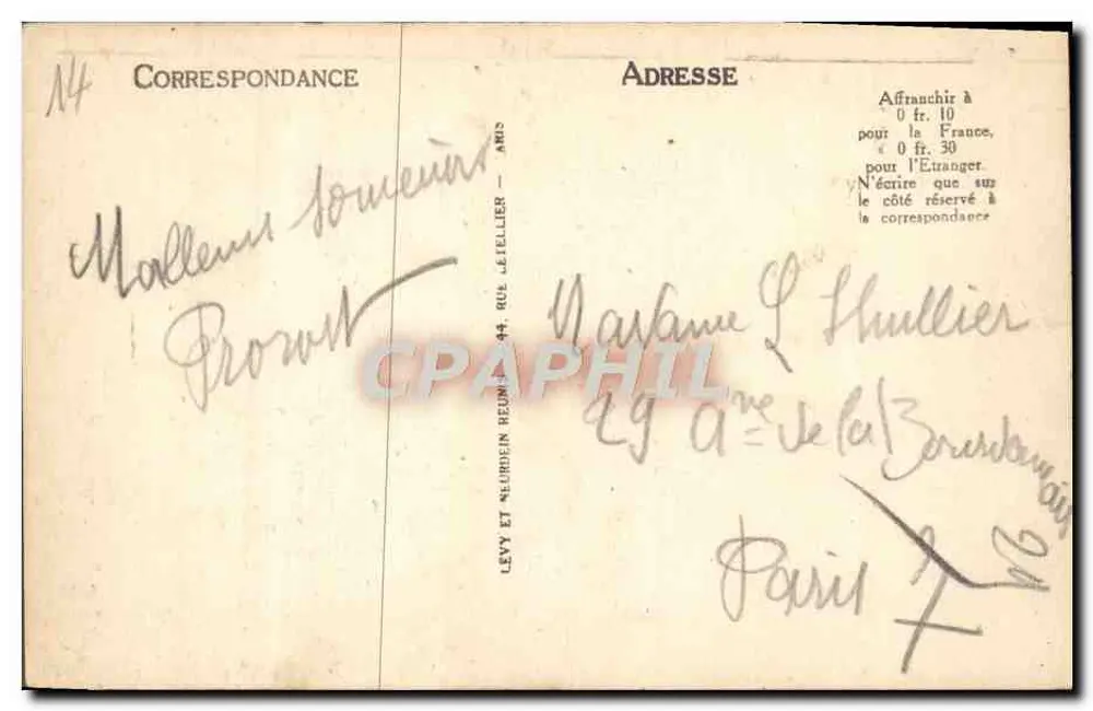 Caen - A Igreja de São Pedro — editor L. Levy & Cie, n°35 - Verso