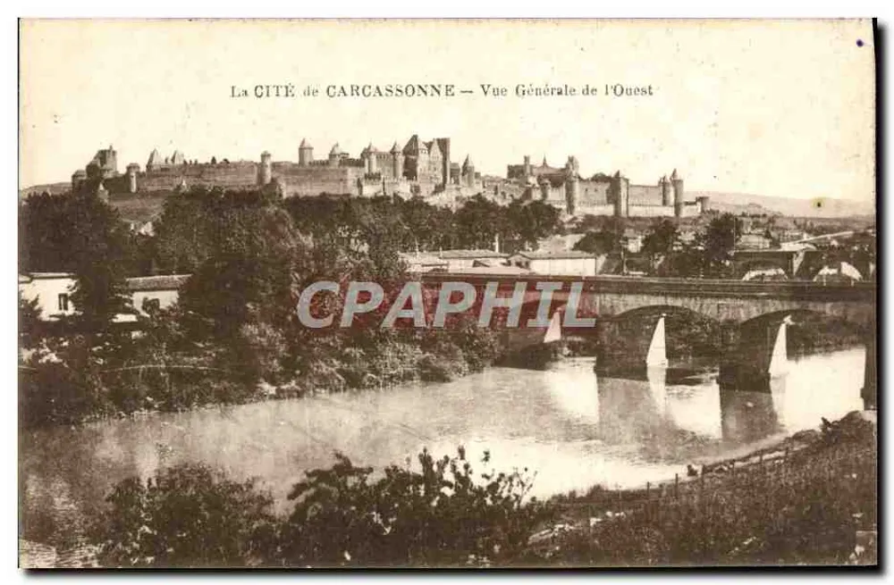 Carcassonne — Vue Générale de l'Ouest — éditeur non identifié - Recto