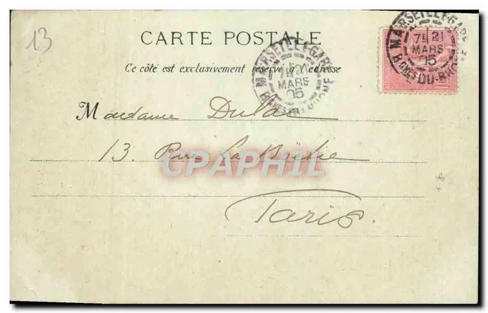 Marseille — A Virgem da Guarda — L.P. 15 - Verso