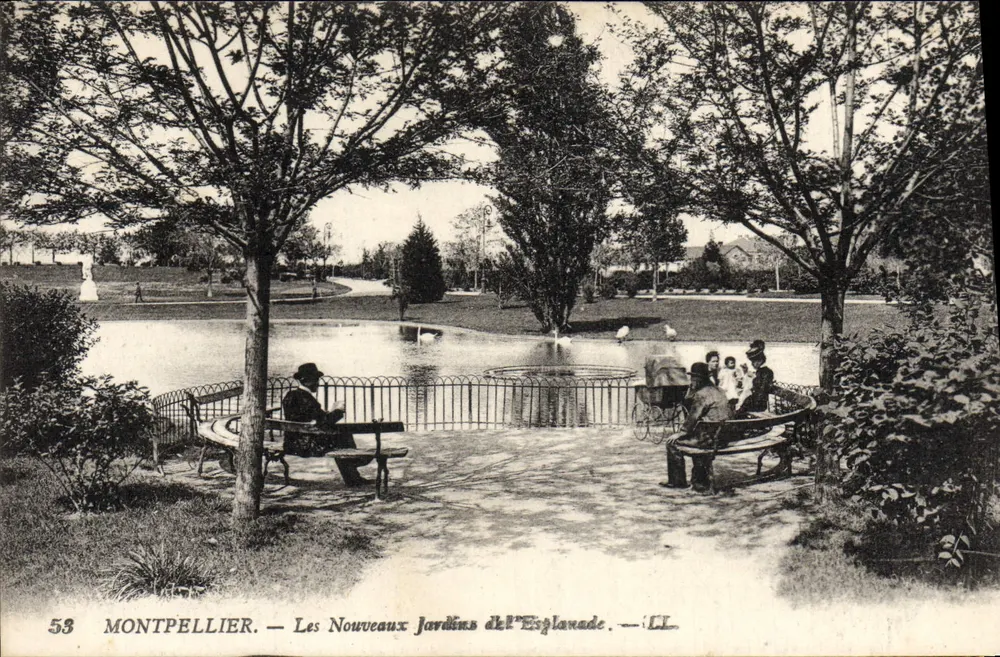 Montpellier — Les Nouveaux Jardins de l'Esplanade — éditeur non identifié, n° 53 - Recto