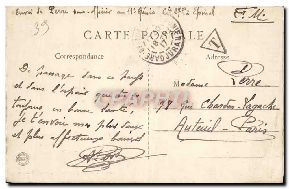 Montmorot, près Lons-le-Saunier (Jura) — vue panoramique — éditeur inconnu, n° 2075 - Verso