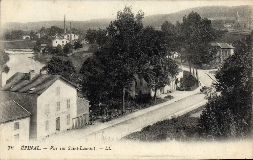 Épinal — Vista sobre Saint-Laurent — Café Châr Darent — LL. n°72 - Frente