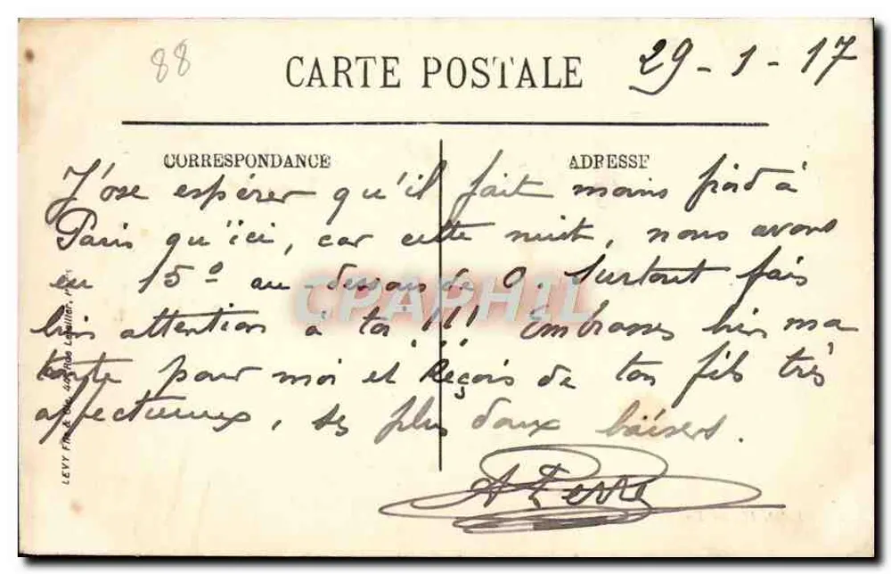 Épinal — Vista sobre Saint-Laurent — Café Châr Darent — LL. n°72 - Verso