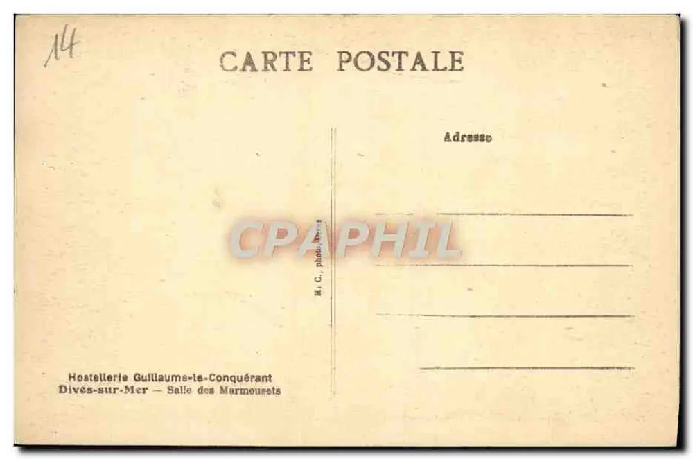 Salle des Marmousets — Dives-sur-Mer — Hostellerie Guillaume-le-Conquérant - Verso