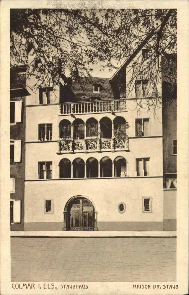 Colmar I. Els, Staubhaus — Casa do Dr. Staub — editor J. J. Tübingen - Frente