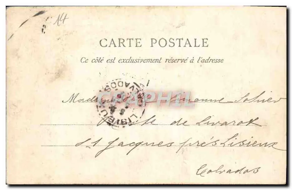 CAEN — Praça da Prefeitura — L. Brochon, Caen, Depósito — N° 184 - Verso