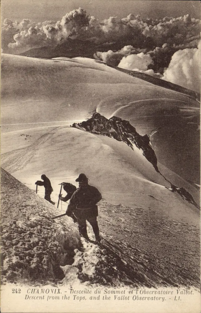 Chamonix - Abstieg vom Gipfel und das Observatorium Vallot — Lévy Fils et Cie, Paris-Vernièlles, n°242 - Vorderseite