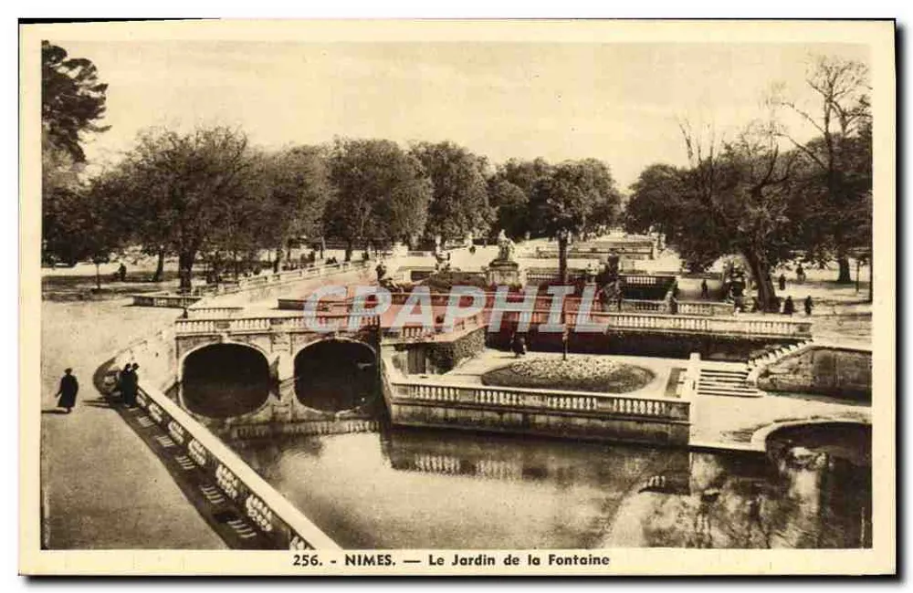Nîmes — Ansicht des Fontaine-Gartens — Edition La Cigogne, Marseille - Vorderseite