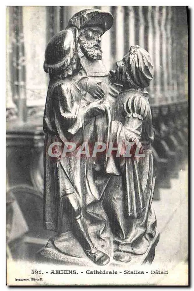 Amiens - Catedral - Estátuas - Detalhe - Frente