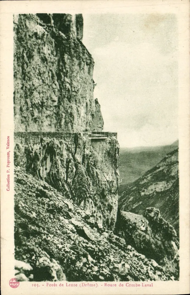 Floresta de Lente (Drôme) — Estrada de Combe-Laval — Coleção P. Peyrouze, Valence, n°103 - Frente