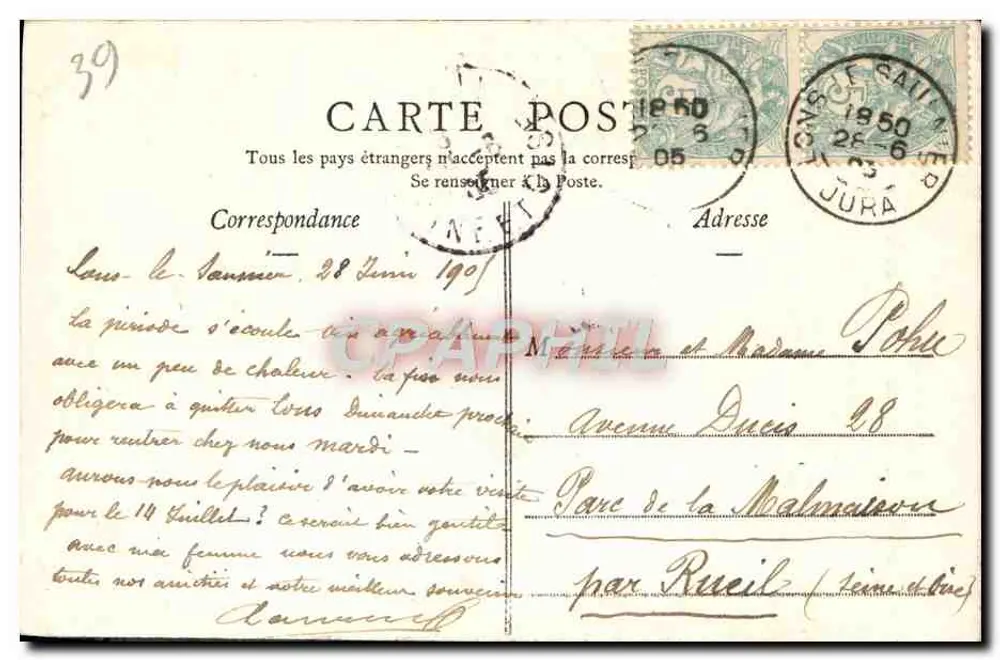 Beaume-les-Messieurs (Jura) — Innenpassage der Höhlen — Edition G. B. Lons-le-Saunier, Nr. 56 - Rückseite