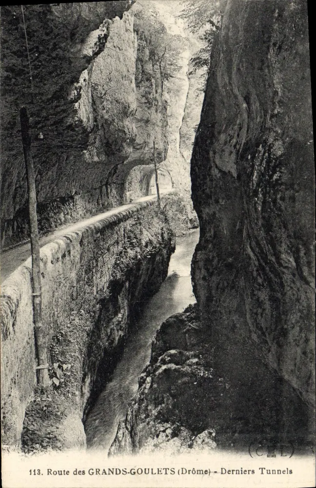 Rodovia dos Grandes Goulets (Drôme) — Últimos Túneis — C.P.L. n°113 - Frente