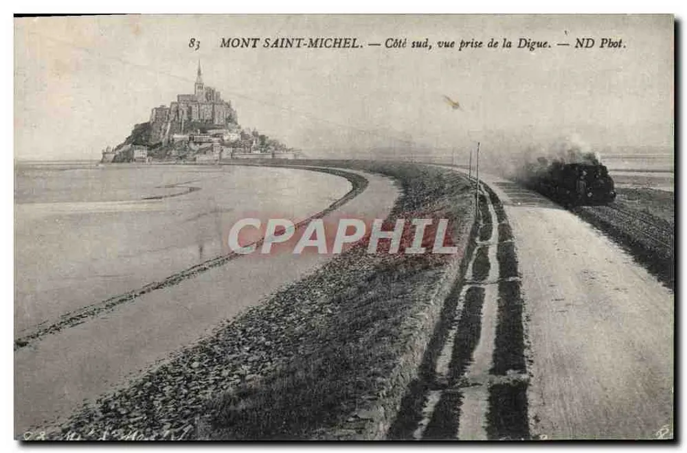 Mont Saint-Michel — Südseite, Aufnahme von der Digue — ND Pbot. - Vorderseite
