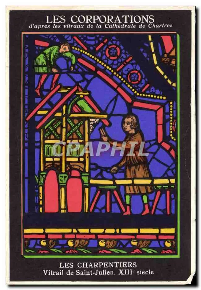 Die Zimmerleute — St.-Julians-Fenster, 13. Jahrhundert — nach den Fenstern der Kathedrale von Chartres - Vorderseite
