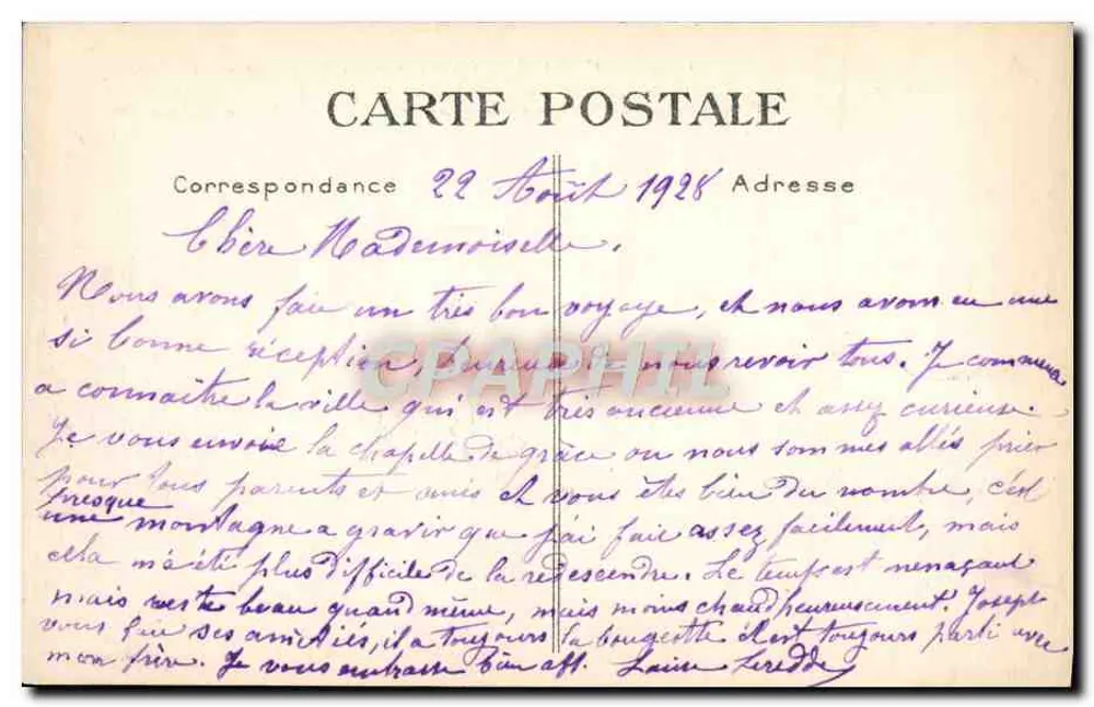 Honfleur — Capela de Nossa Senhora da Graça — G. F. Le Havre - Verso