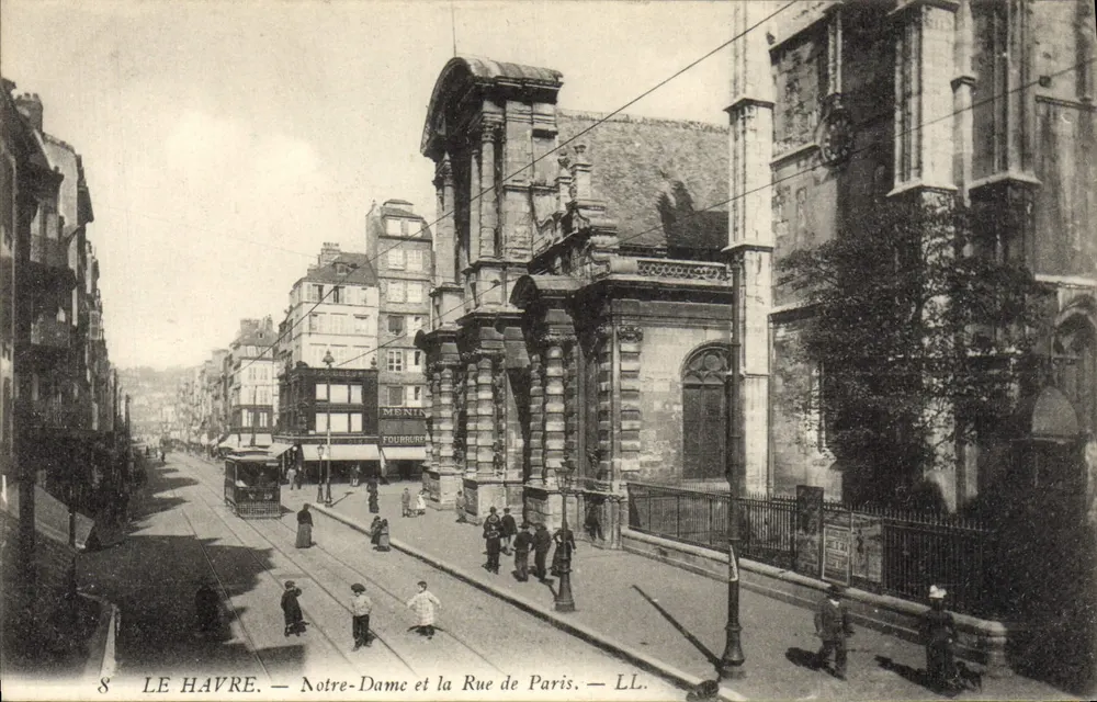 Le Havre — Notre-Dame und die Rue de Paris — LL. - Vorderseite