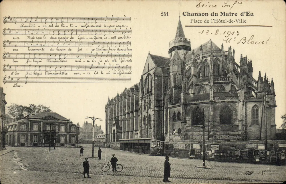 Place de l'Hôtel-de-Ville — Chanson du Maire d'Eu — Séine Imp. n°251 - Vorderseite