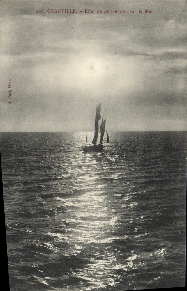 Granville — Lichtreflex am Meer — J. Puel Phot. - Vorderseite